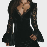 Eutália - Vestido mini de veludo