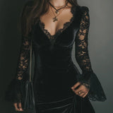 Eutália - Vestido mini de veludo