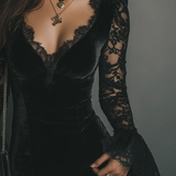 Eutália - Vestido mini de veludo