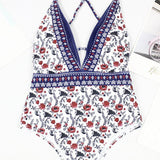 Maiô com Estampa Boho e Decote em V