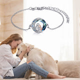 Pulseira Ajustável com Amuleto de Cão em Prata 925