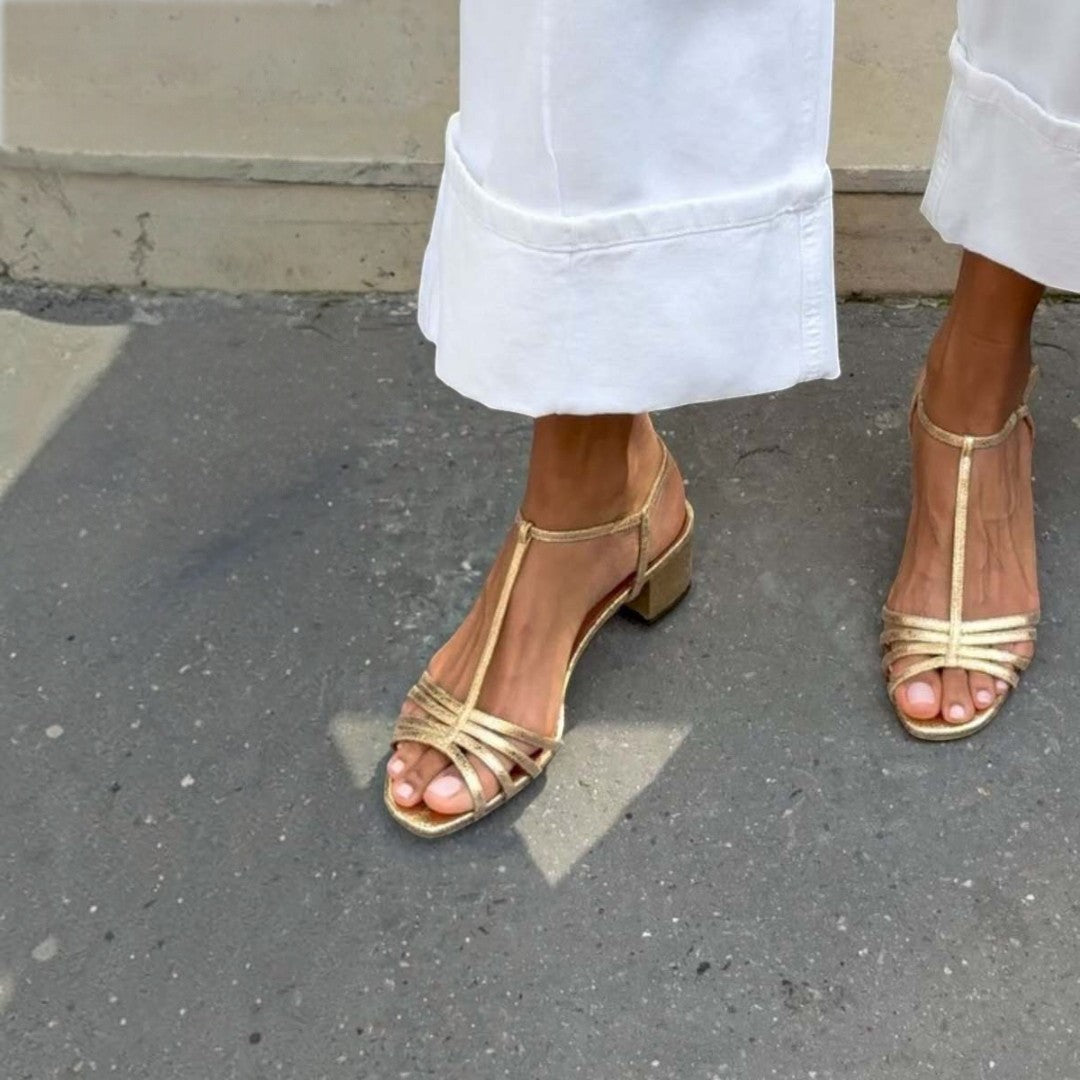 Allegra | Sandálias Douradas: Elegância Diária para Cada Dia