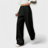 Calça feminina ampla com cintura alta