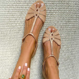 Sandálias peep toe retro com tira T