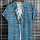 Cazel | Camisa elegante com padrão riscas e quadrados