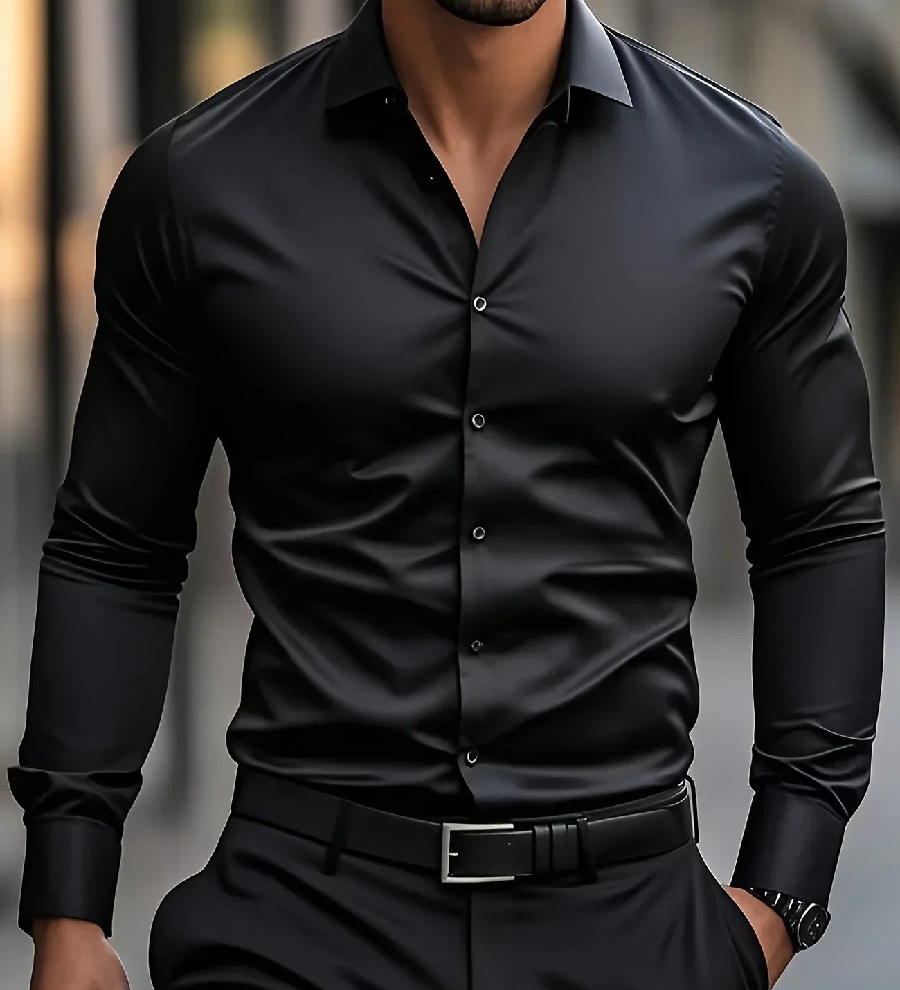Cazel | Camisa elegante de mangas longas com botões