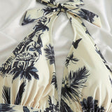 Maiô Escultor com Decote em V e Estampado Floral