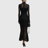 Verónica | vestido maxi de cetim preto