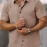 Cazel | Camisa de Manga Curta Leve em Mistura de Linho