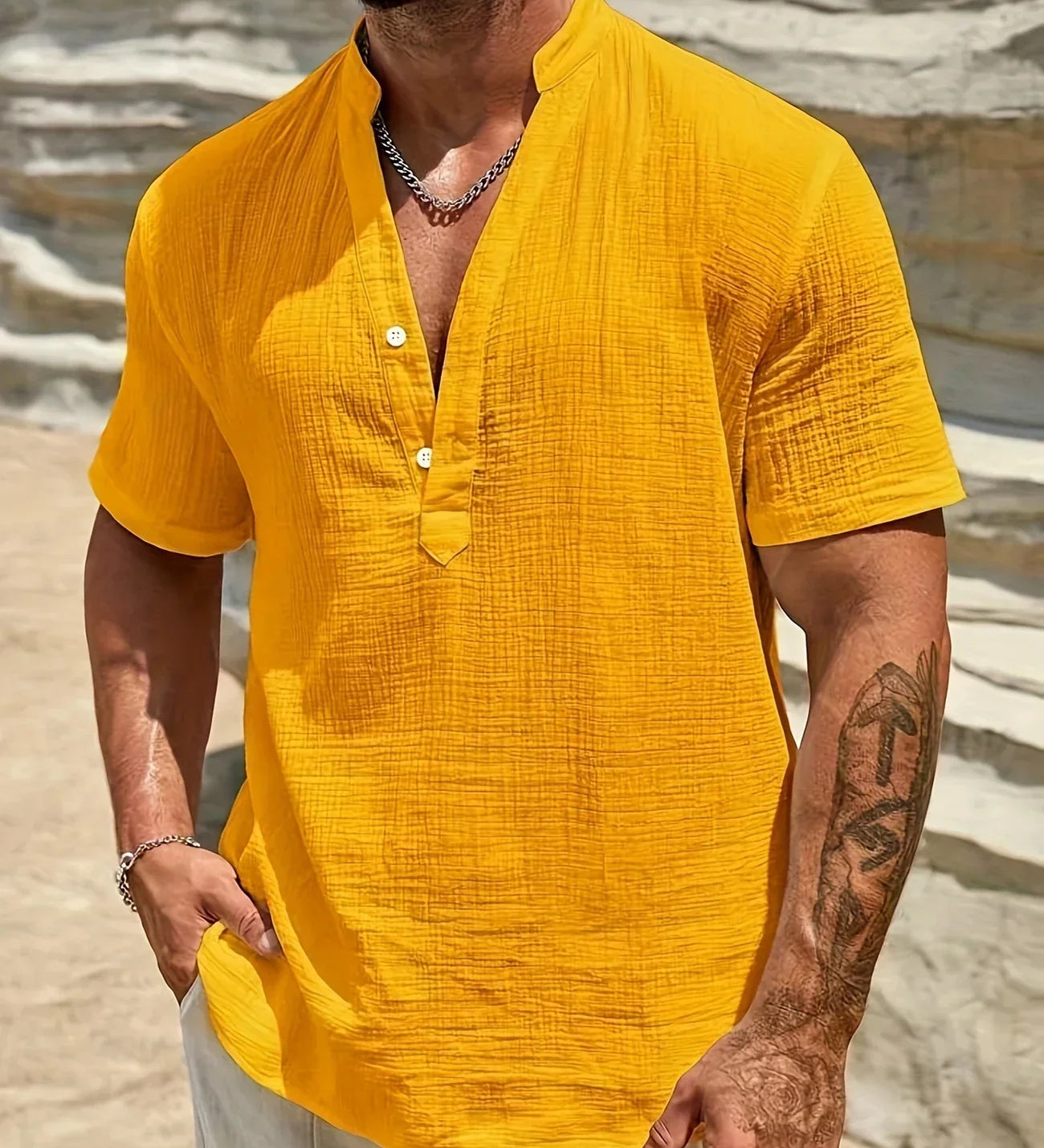 Cazel | Camisa de verão elegante com gola alta