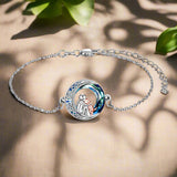 Pulseira Ajustável com Amuleto de Cão em Prata 925