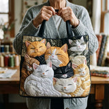 Bolsa artesanal acolchoada - Gatinhos adormecidos