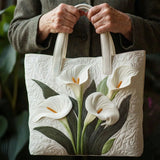 Bolsa artesanal acolchoada - Arums Brancos