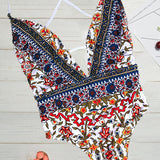 Maiô com Estampa Boho e Decote em V