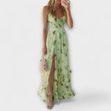 Heizel - Vestido com Detalhes Florais