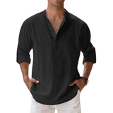 Cazel | Camisa Henley em algodão efeito linho