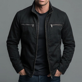 Casaco vintage em algodão com fecho zip