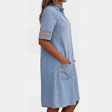 Serena | Vestido Chemisier em Denim