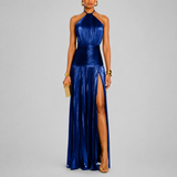 ÉLÉA™ | Vestido Longo Plissado Elegante