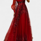 Natalia Maxi Vestido de Chiffon com Ombro Descoberto e Volume Rosa