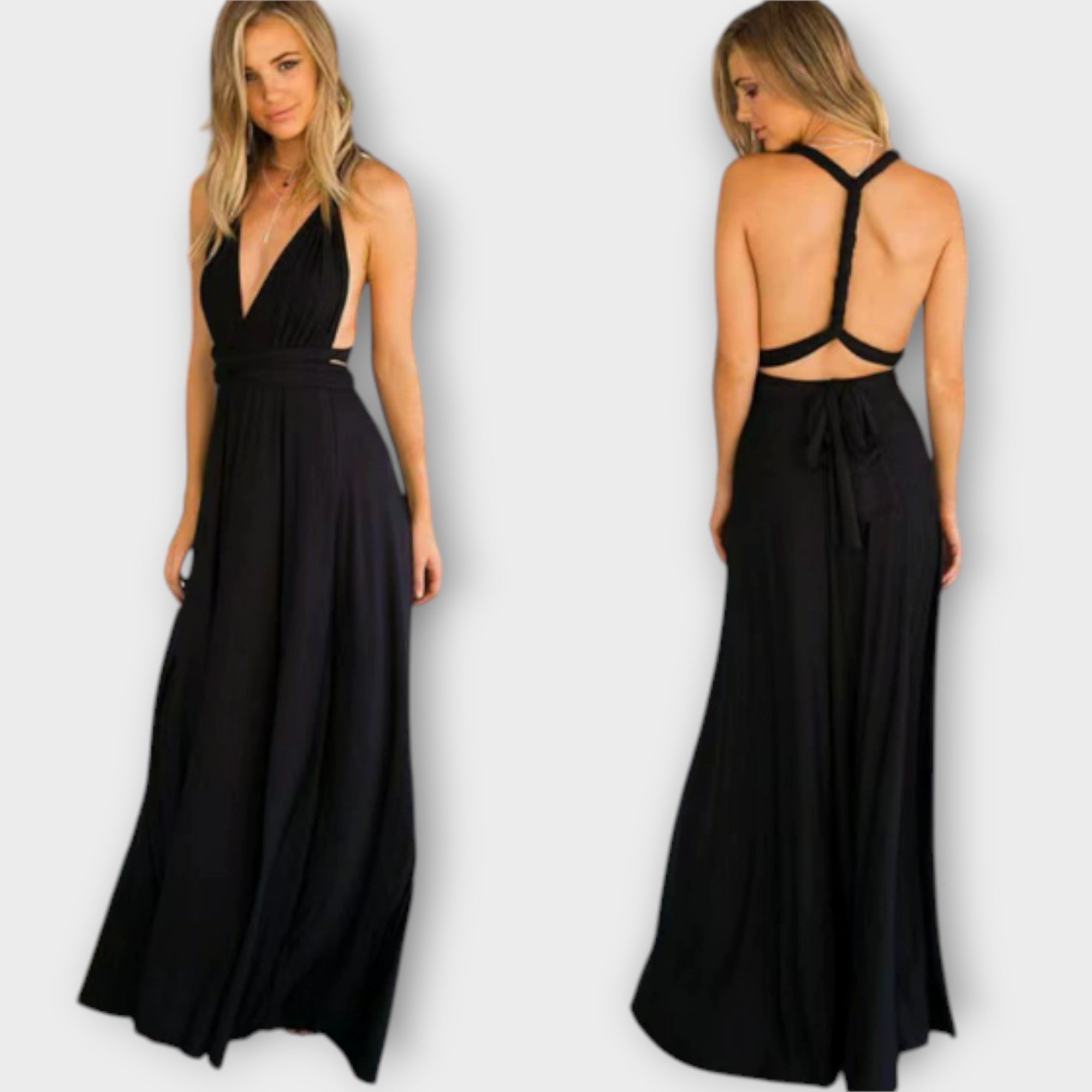 Zara - Vestido maxi com acabamento cruzado