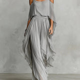 Angustias | Vestido comprido drapeado em gaze