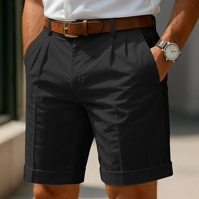 Calções chino plissados de verão
