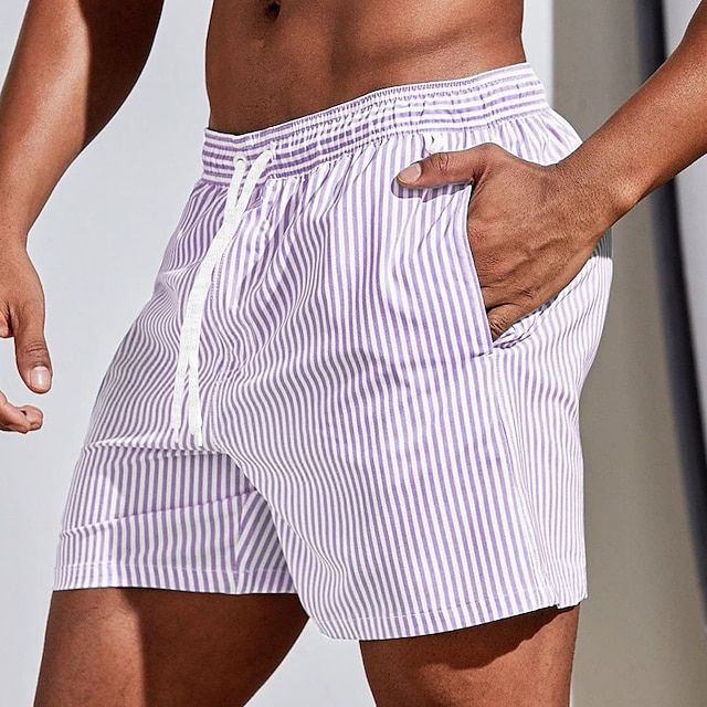 Calções de Verão às riscas para homem
