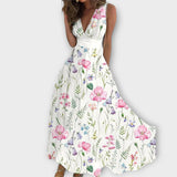 Roma - Vestido Floral com Decote em V