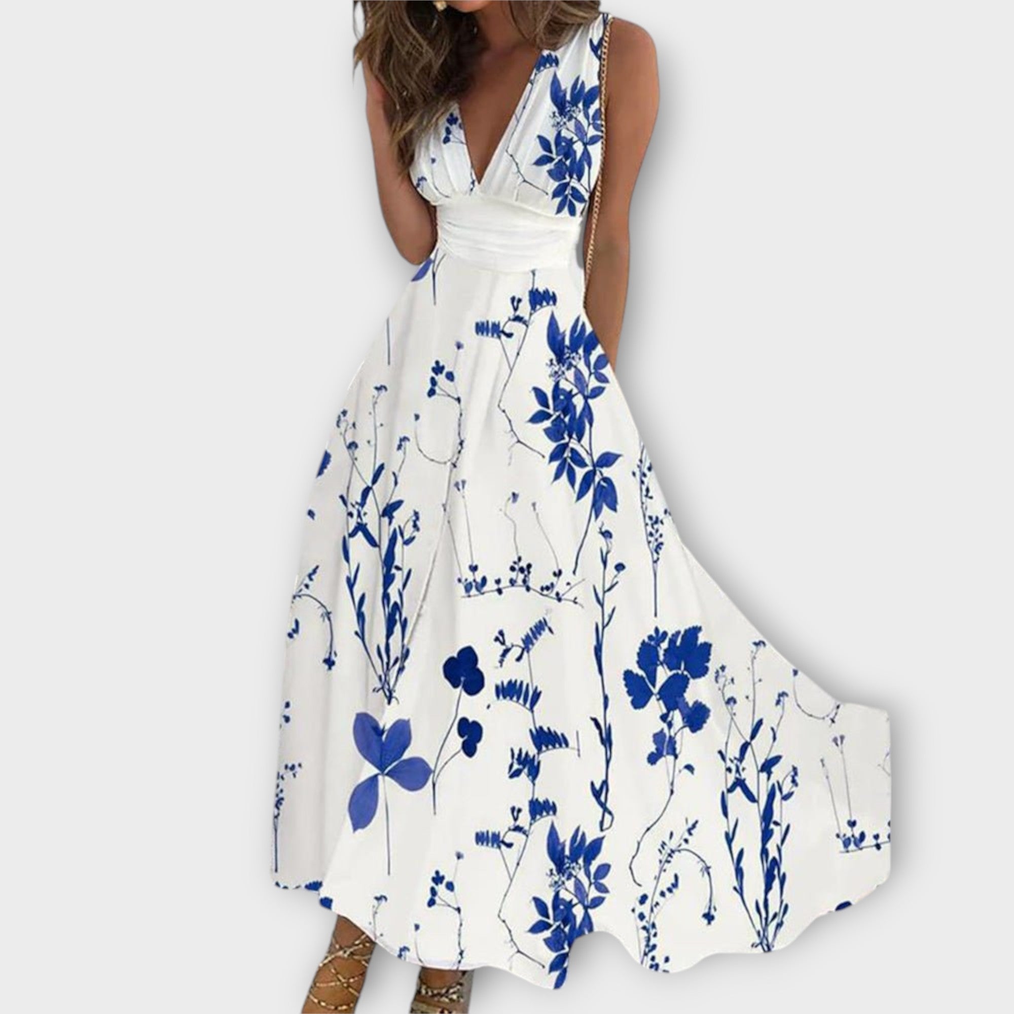 Roma - Vestido Floral com Decote em V