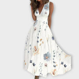 Roma - Vestido Floral com Decote em V
