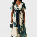 Vanessa - Vestido Longo com Design de Aquarela