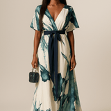 Vanessa - Vestido Longo com Design de Aquarela