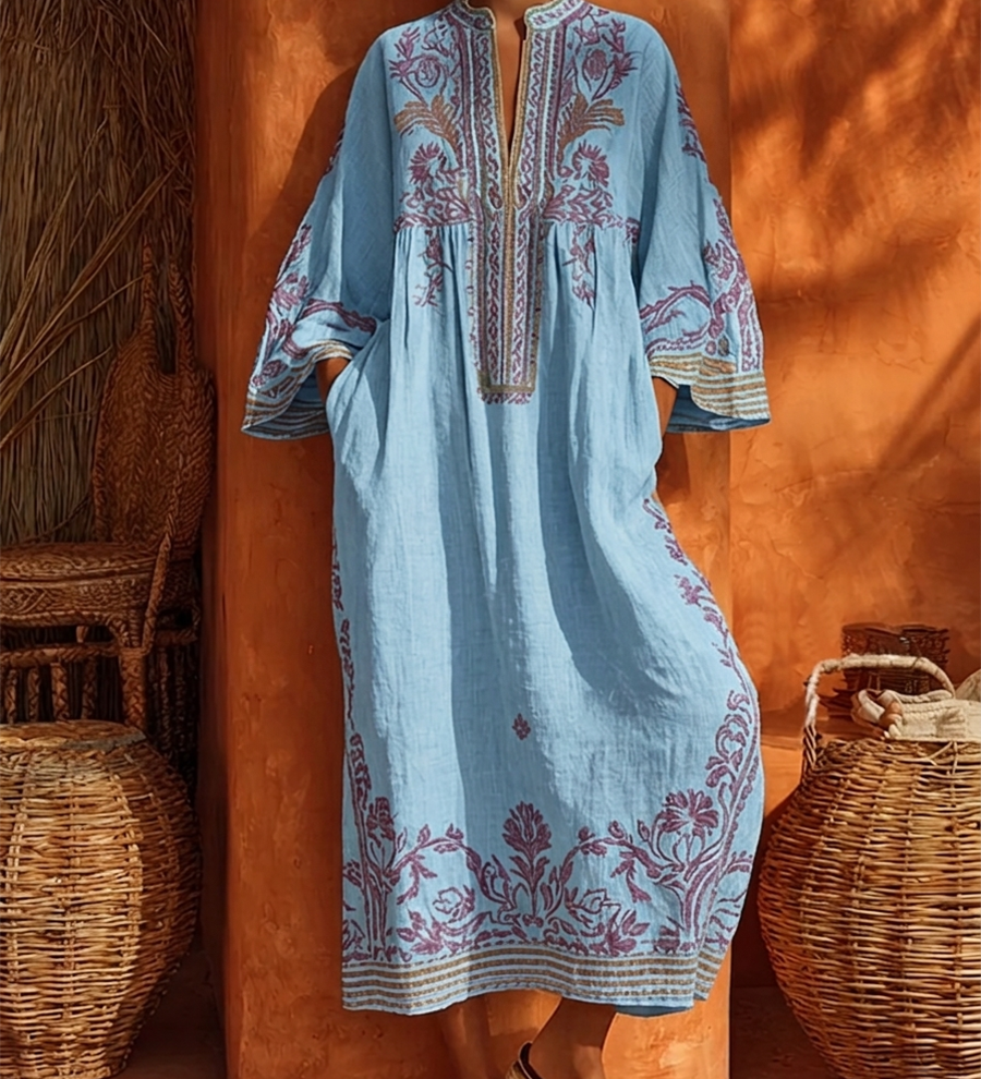 Celestina | Vestido Boémio com Bordados