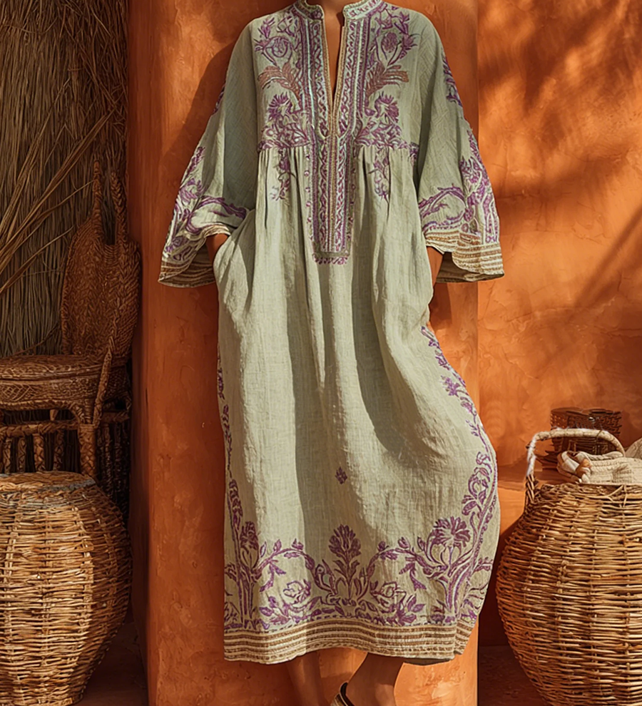 Celestina | Vestido Boémio com Bordados