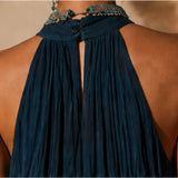 Paula | Vestido longo halter/V degradado
