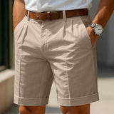 Calções chino plissados de verão
