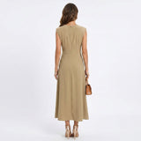Emilia - Vestido longo elegante sem mangas e decote redondo