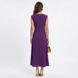 Emilia - Vestido longo elegante sem mangas e decote redondo