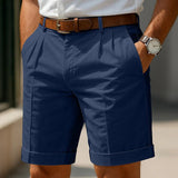Calções chino plissados de verão